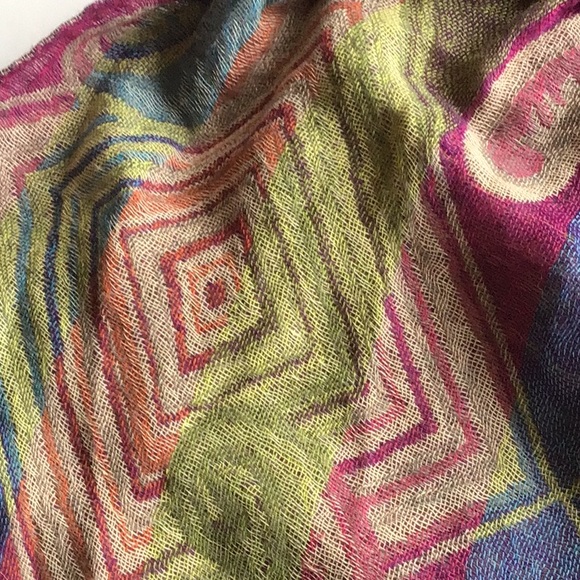 PASHMINA MULTI COLORED BOHO SCARF BLANKET WRAP - Picture 11 of 16